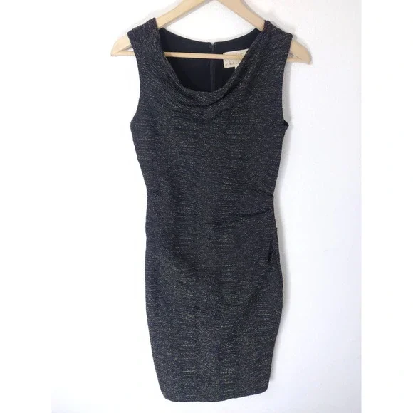 nicole miller black and gold dress Vintage 80s Nicole Miller Black Silk Crocodile Print Dress  S/M  Hotbox  Vintage